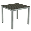 Jaxon Aluminum Outdoor Table in Poly Resin, Silver/Slate Grey 31x31
