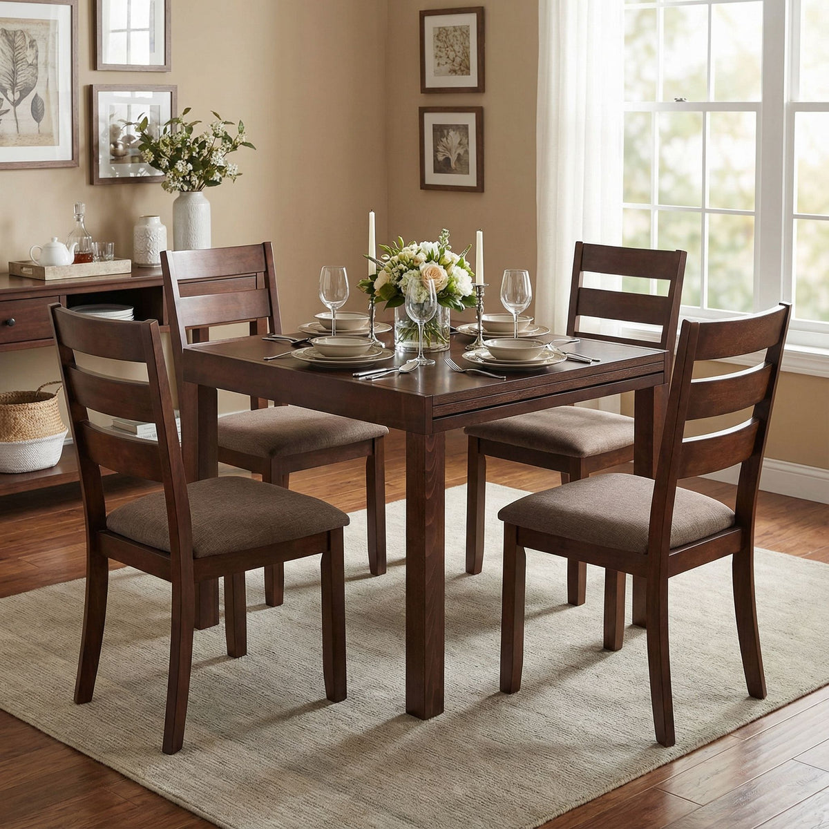 Anderson Expanding Dining Table in Walnut Finish
