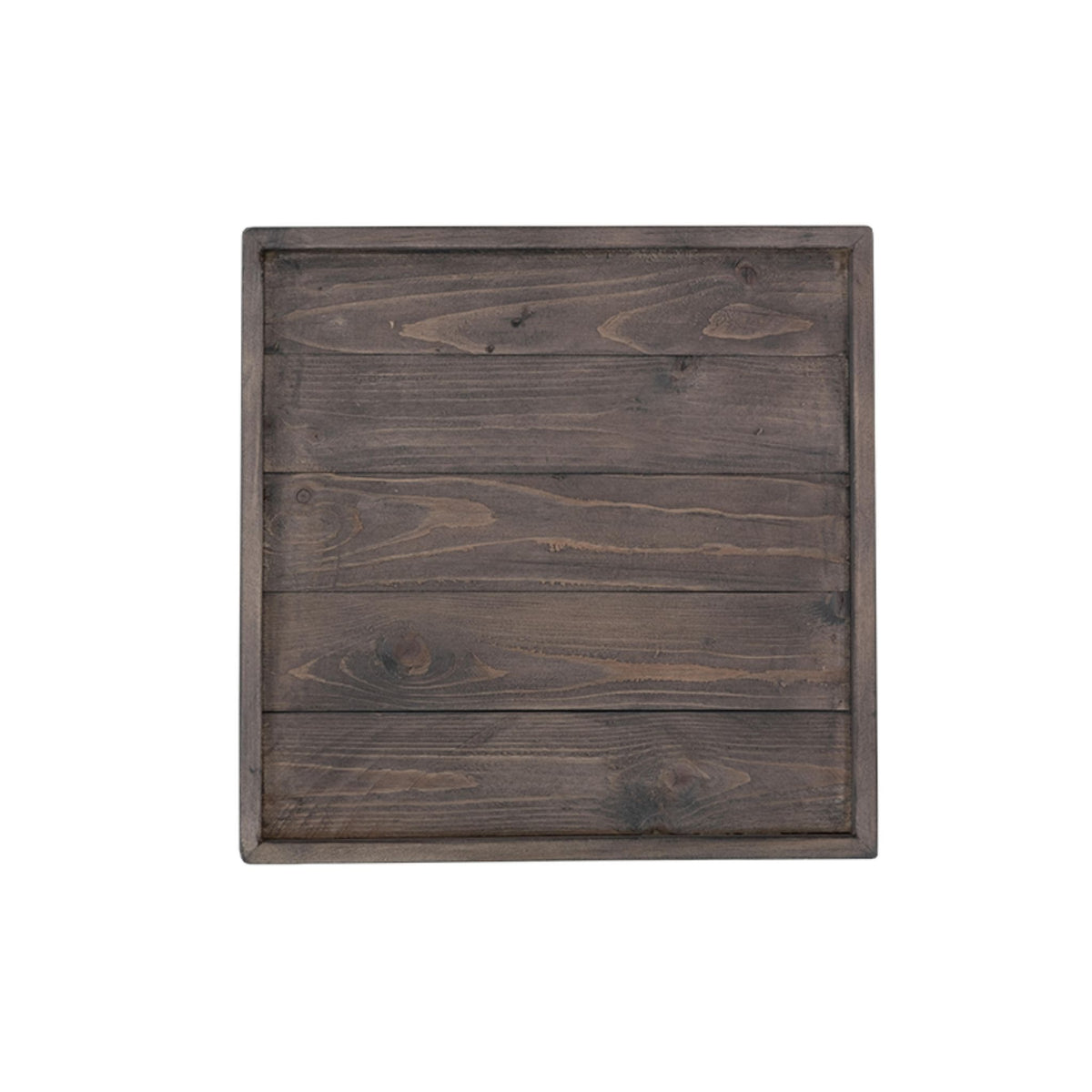 Luxe End Table in Reclaimed Wood and Black Steel, Distressed Brown