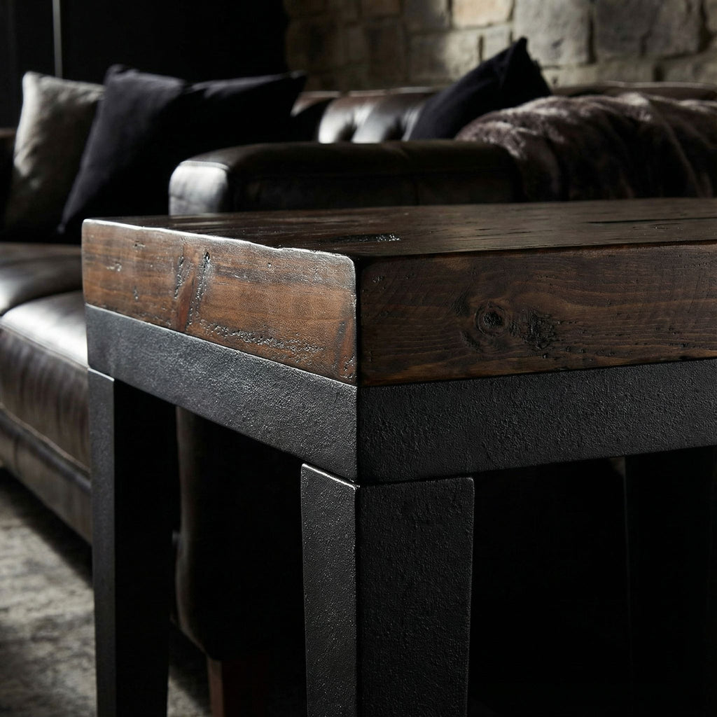 Omaha End Table, Solid Wood and Metal, 20"