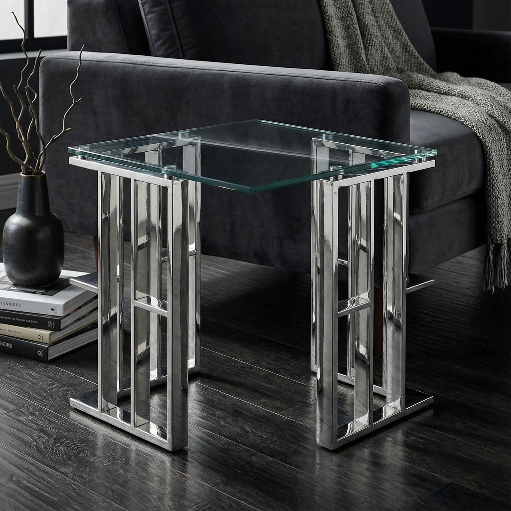 Ripley Contemporary Glass End Table