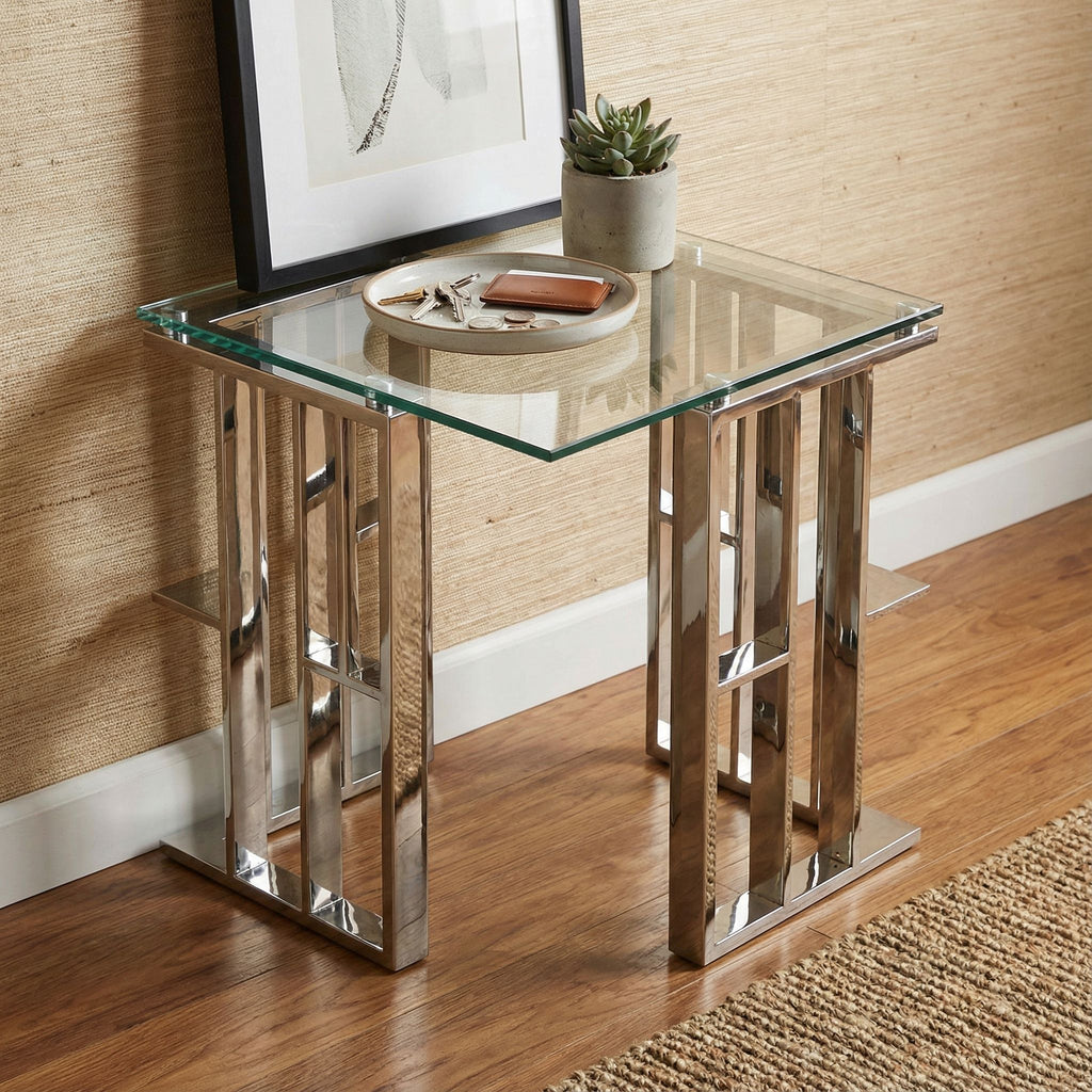 Ripley Contemporary Glass End Table