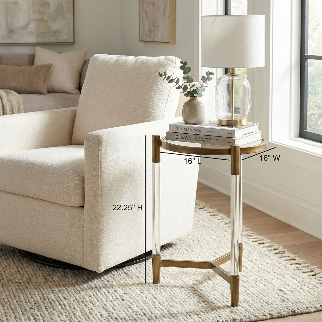 Claro Round Clear Acrylic End Table