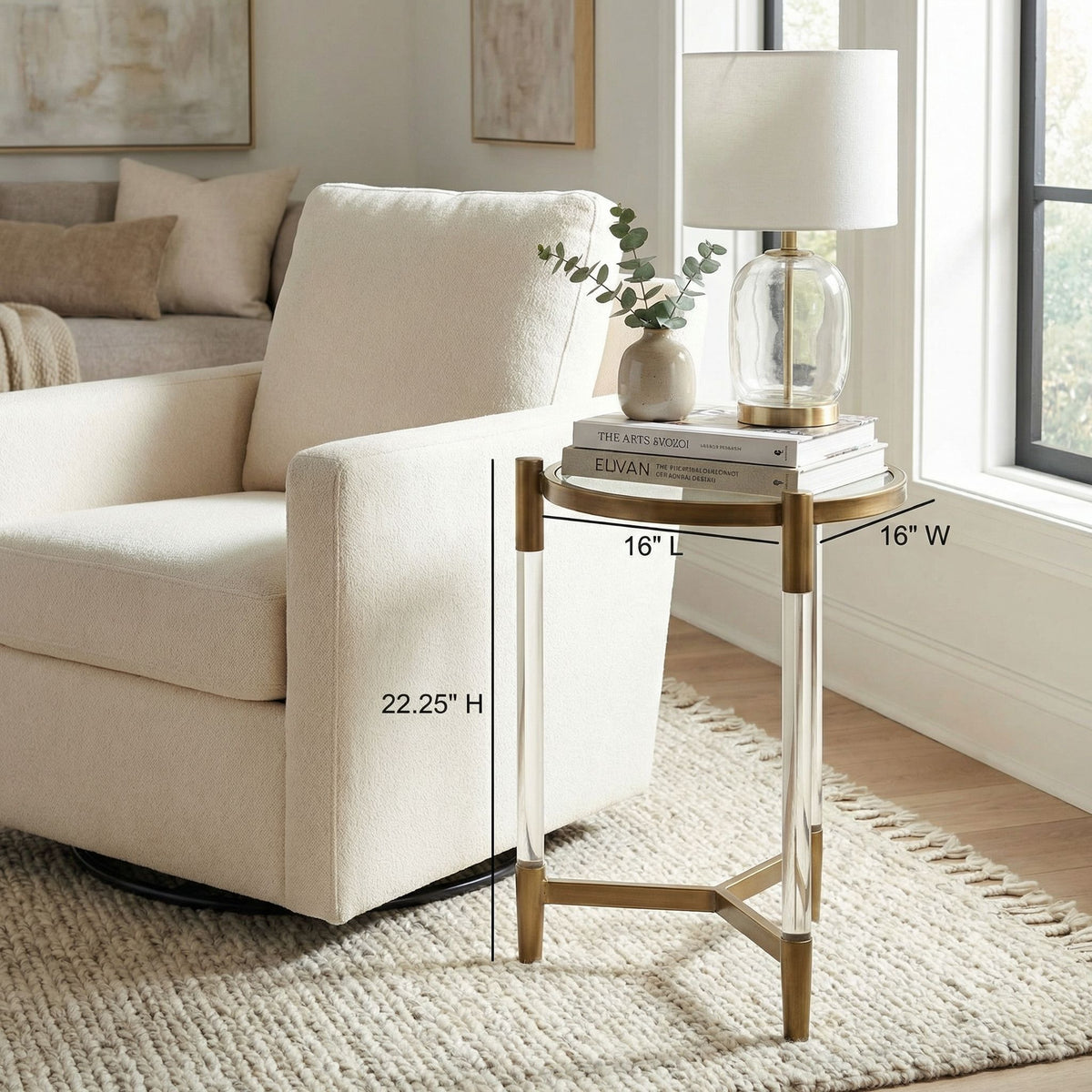 Claro Round Clear Acrylic End Table