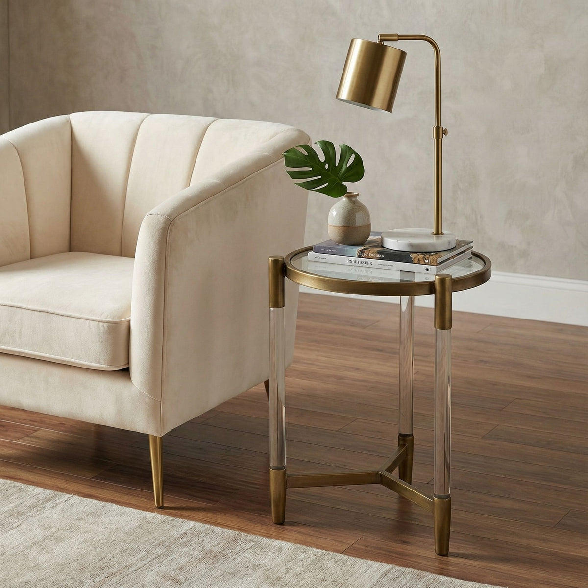 Claro Round Clear Acrylic End Table