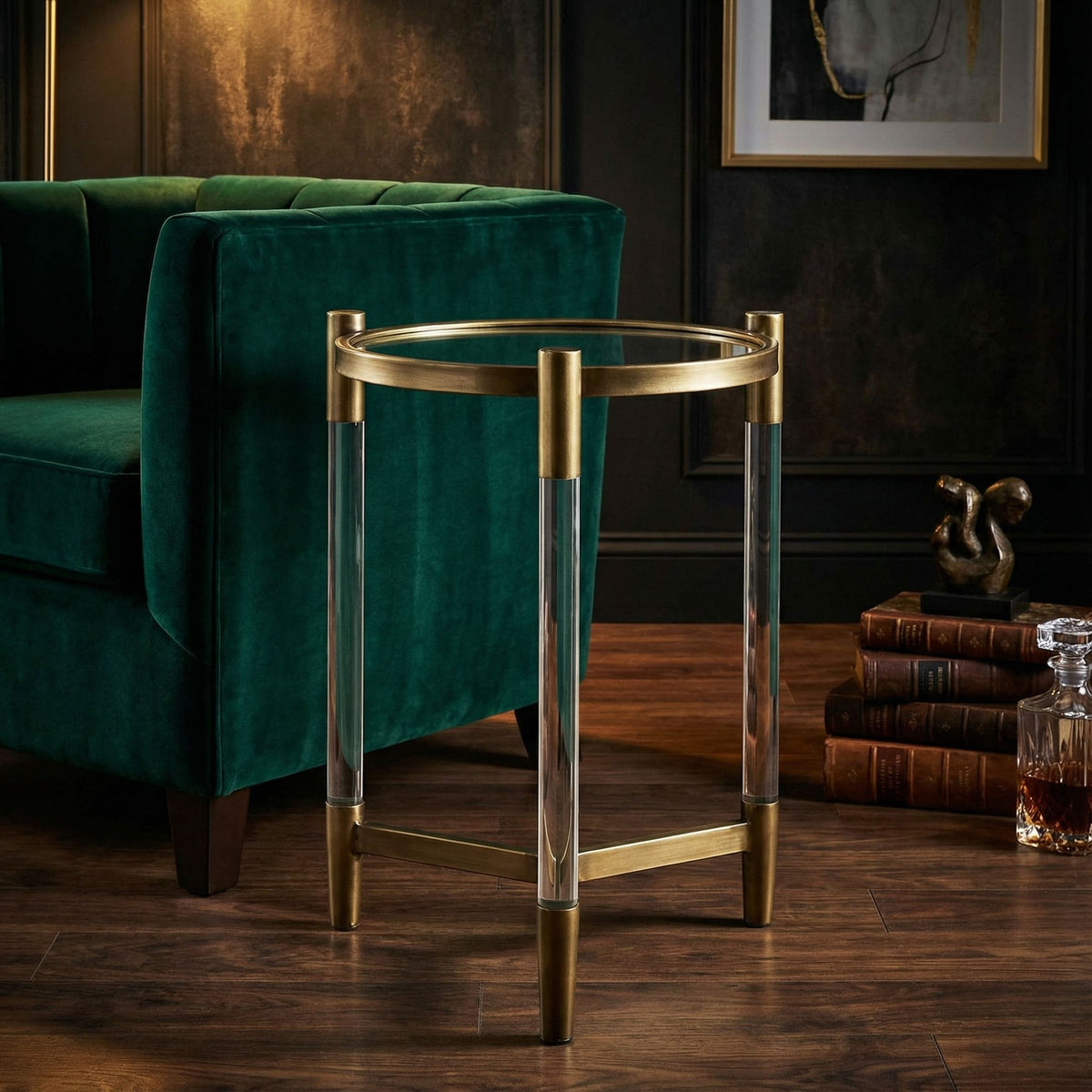 Claro Round Clear Acrylic End Table