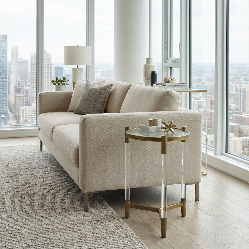 Claro Round Clear Acrylic End Table