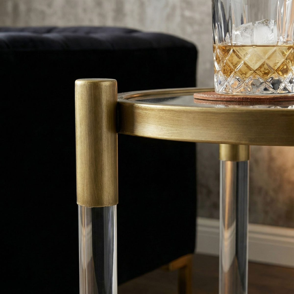 Claro Round Clear Acrylic End Table
