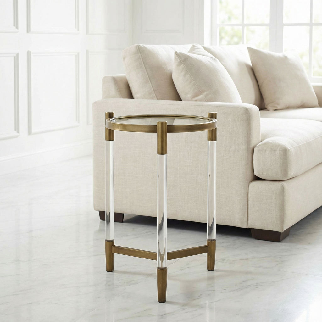 Claro Round Clear Acrylic End Table