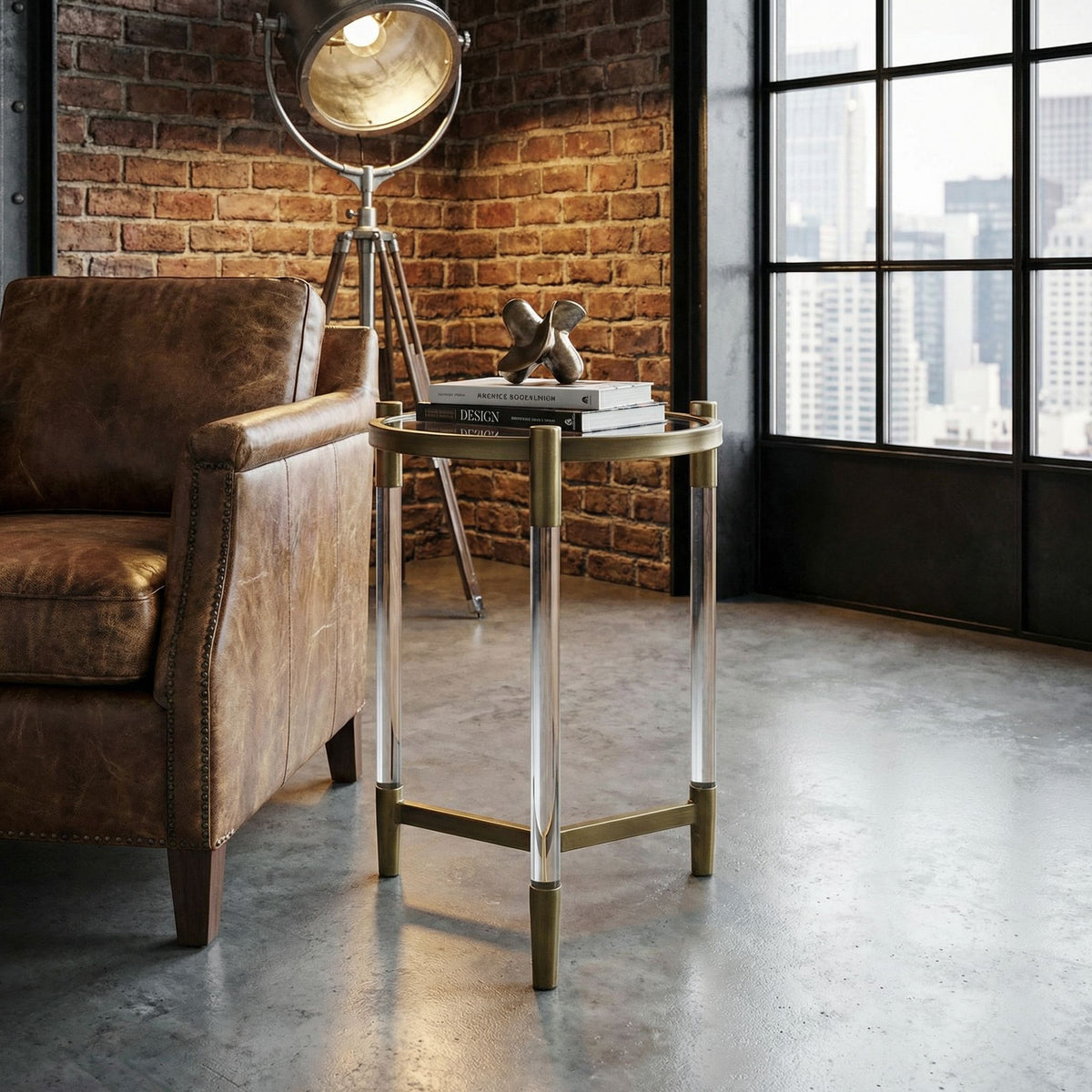 Claro Round Clear Acrylic End Table