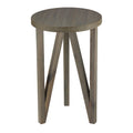Tobin  Accent Table in Solid Wood with Farmhouse Grey Wire Brushed Finish, Small 15" Round