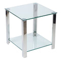 Melissa Double Shelf Glass End Table, 20"