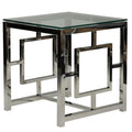 Kamdyn Square Contemporary End Table, Metal & Glass