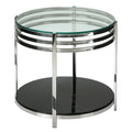 Lavia Contemporary Two Tier Round Glass End Table