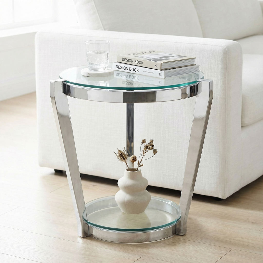 Cortesi Home Simba Double Shelf End Table, 20"