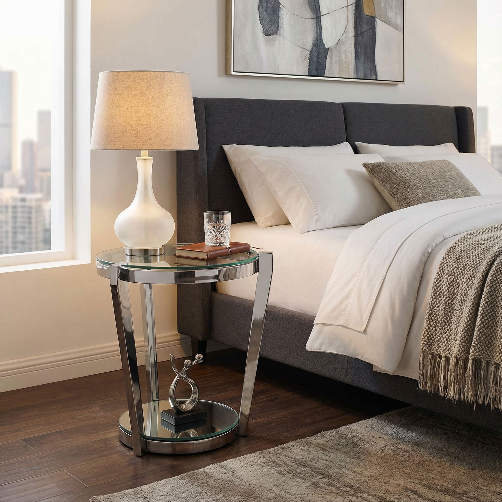 Cortesi Home Simba Double Shelf End Table, 20"