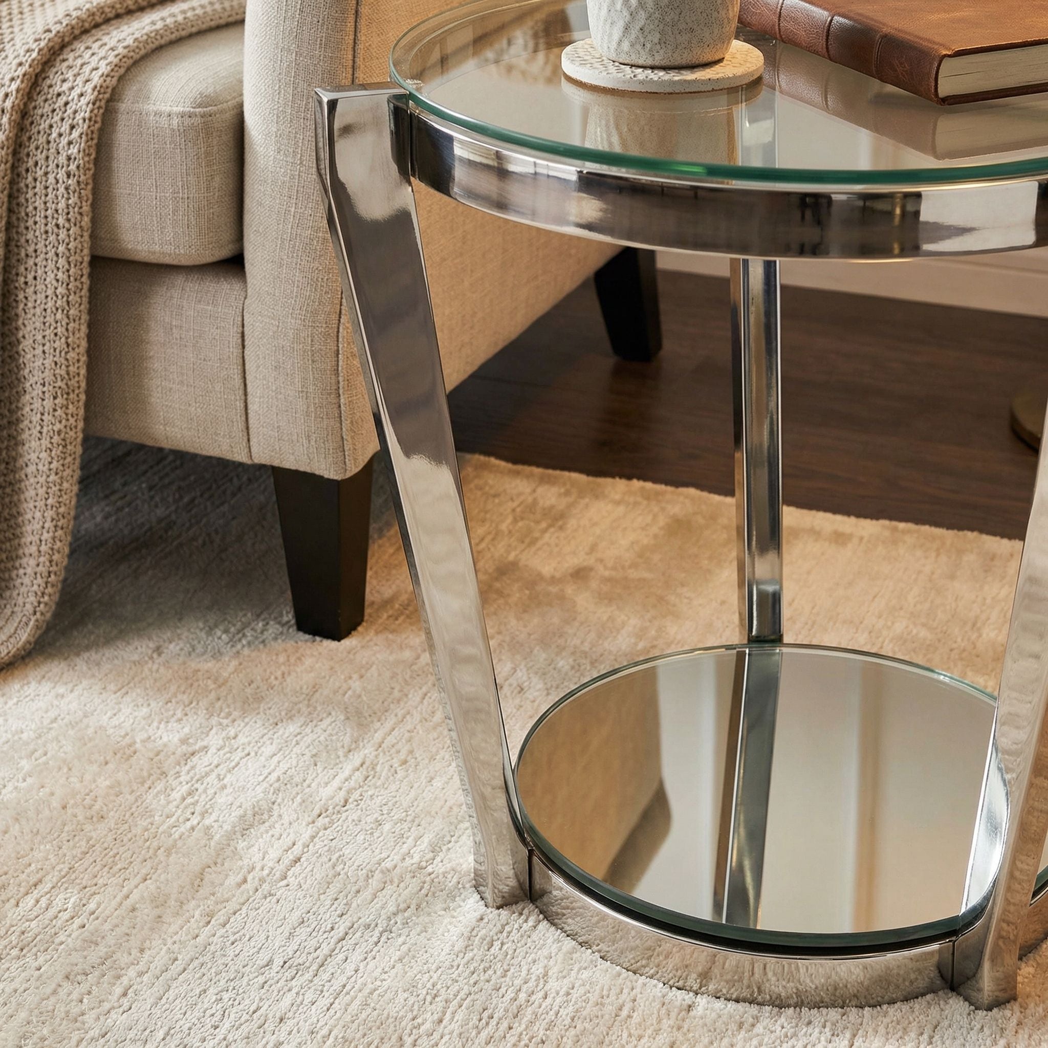 Cortesi Home Simba Double Shelf End Table, 20"