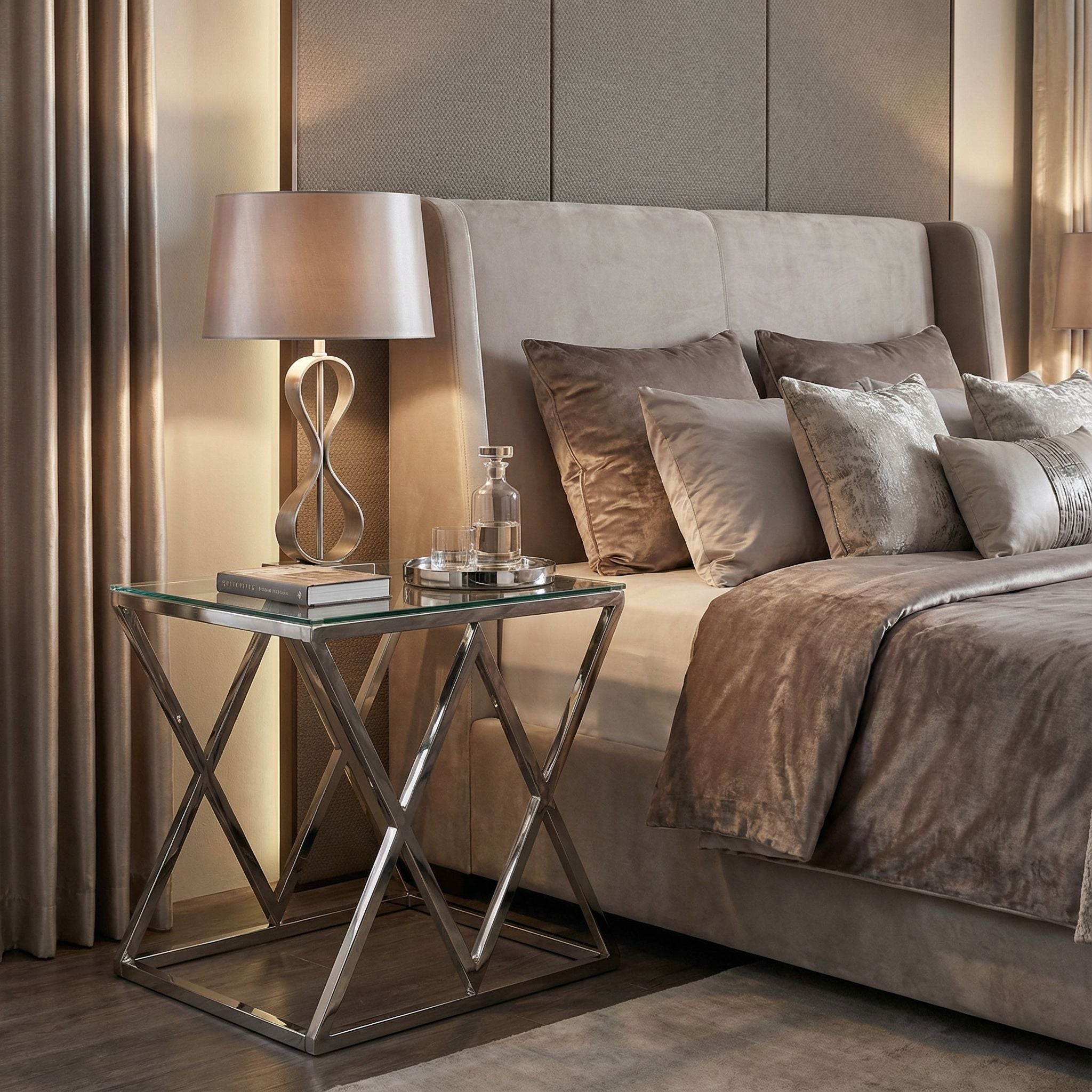 Gwen Contemporary Glass End Table