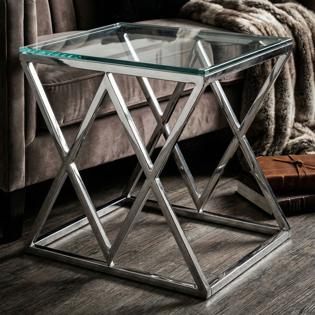 Gwen Contemporary Glass End Table