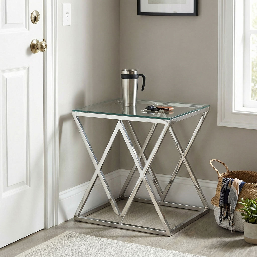 Gwen Contemporary Glass End Table