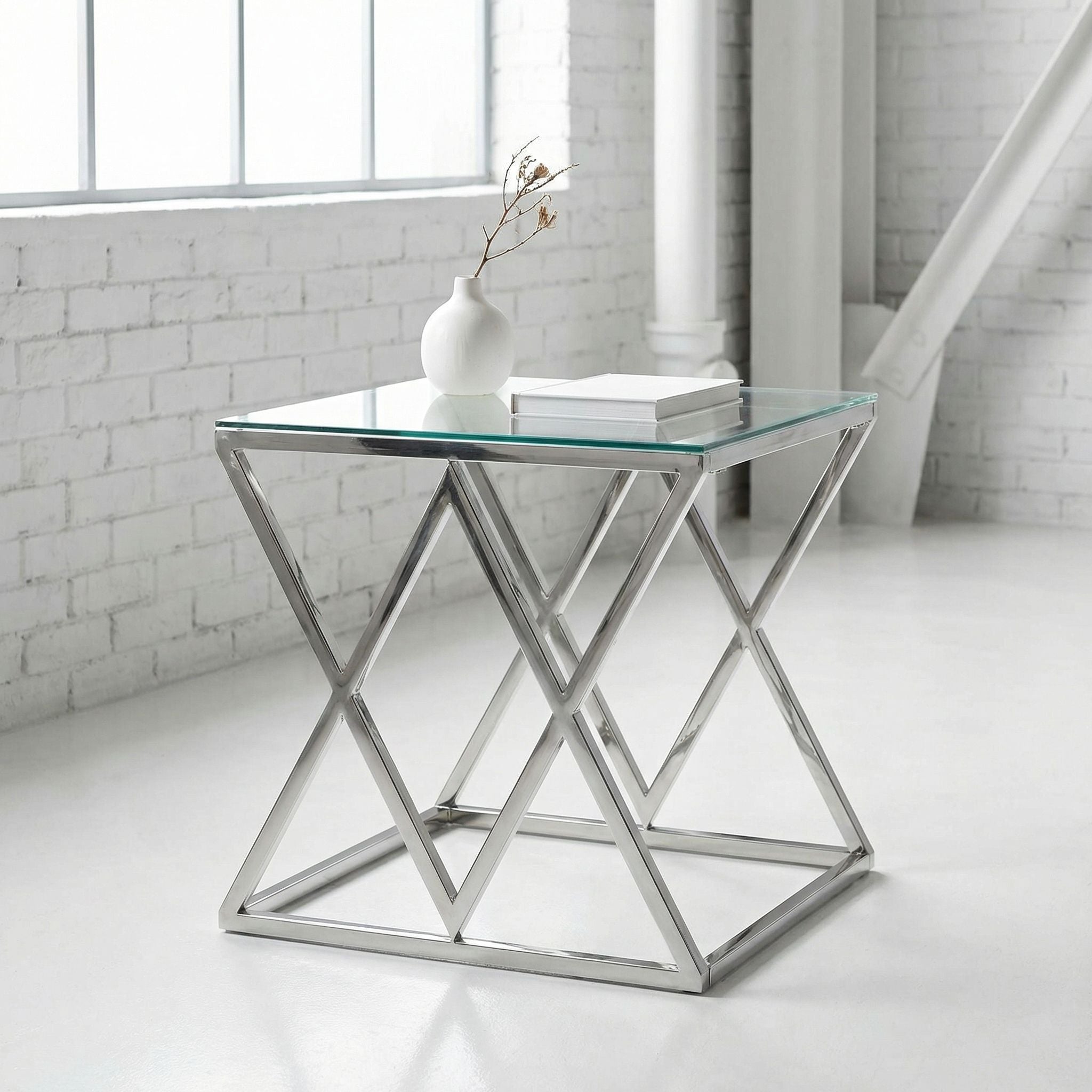 Gwen Contemporary Glass End Table