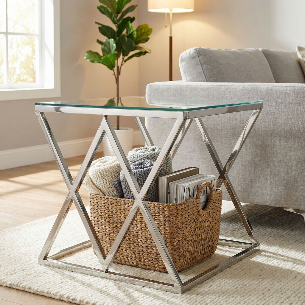 Gwen Contemporary Glass End Table