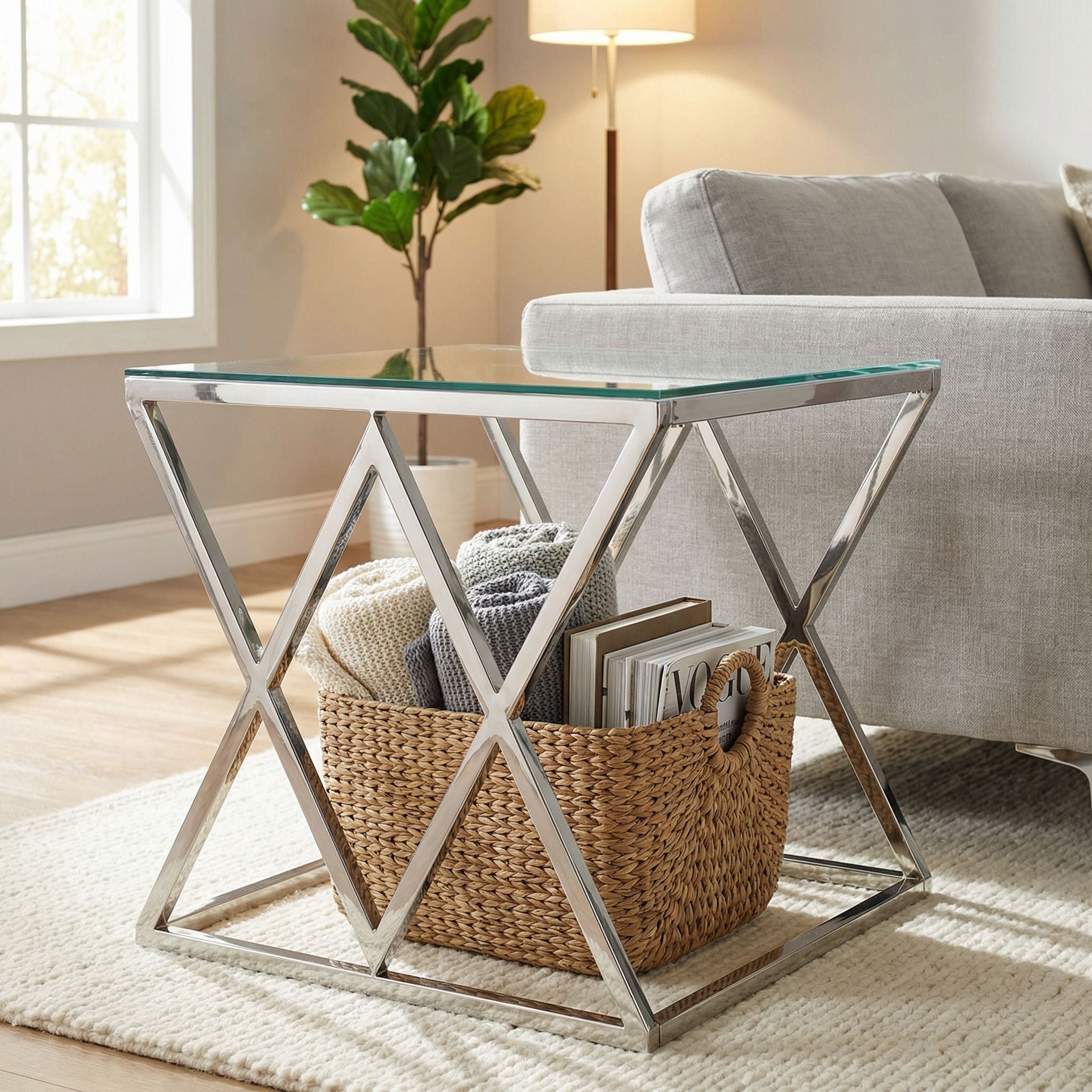 Gwen Contemporary Glass End Table