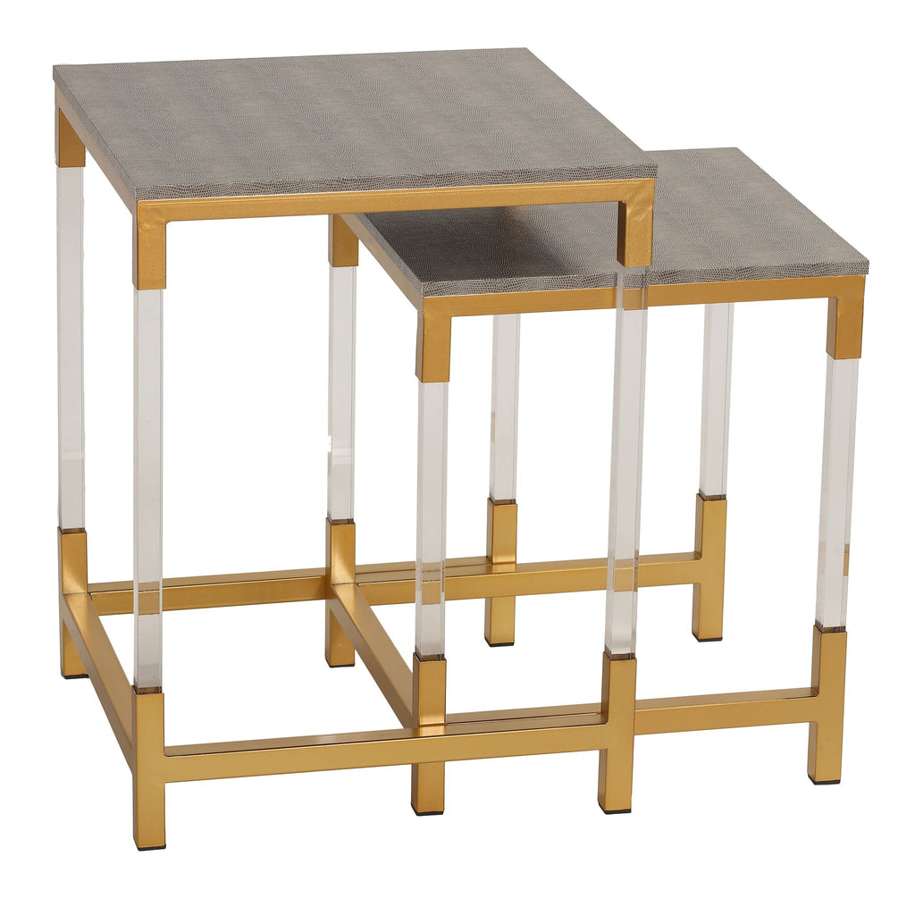 Annidarsi Square Nesting Tables with Clear Acrylic Legs, Set of 2