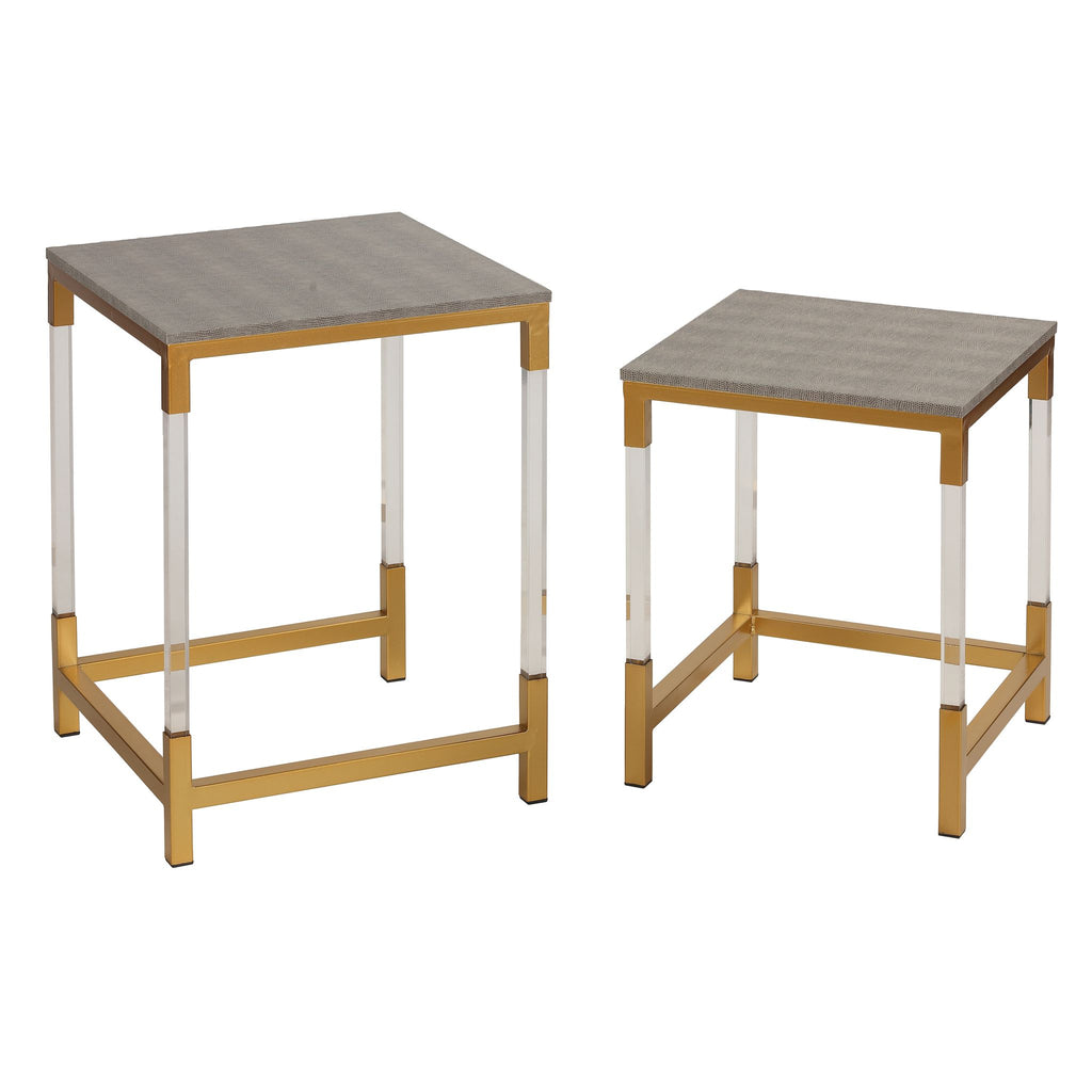 Annidarsi Square Nesting Tables with Clear Acrylic Legs, Set of 2