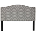 Lena Upholstered Queen Headboard with Nailhead Trim, Grey
