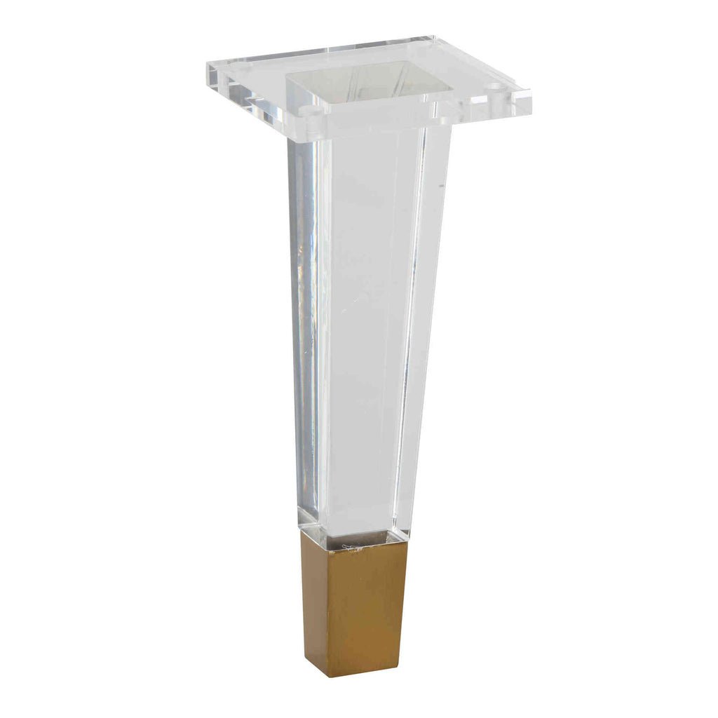 Cortesi Home Universal Acrylic Leg with Brass (Set of 4), 9"