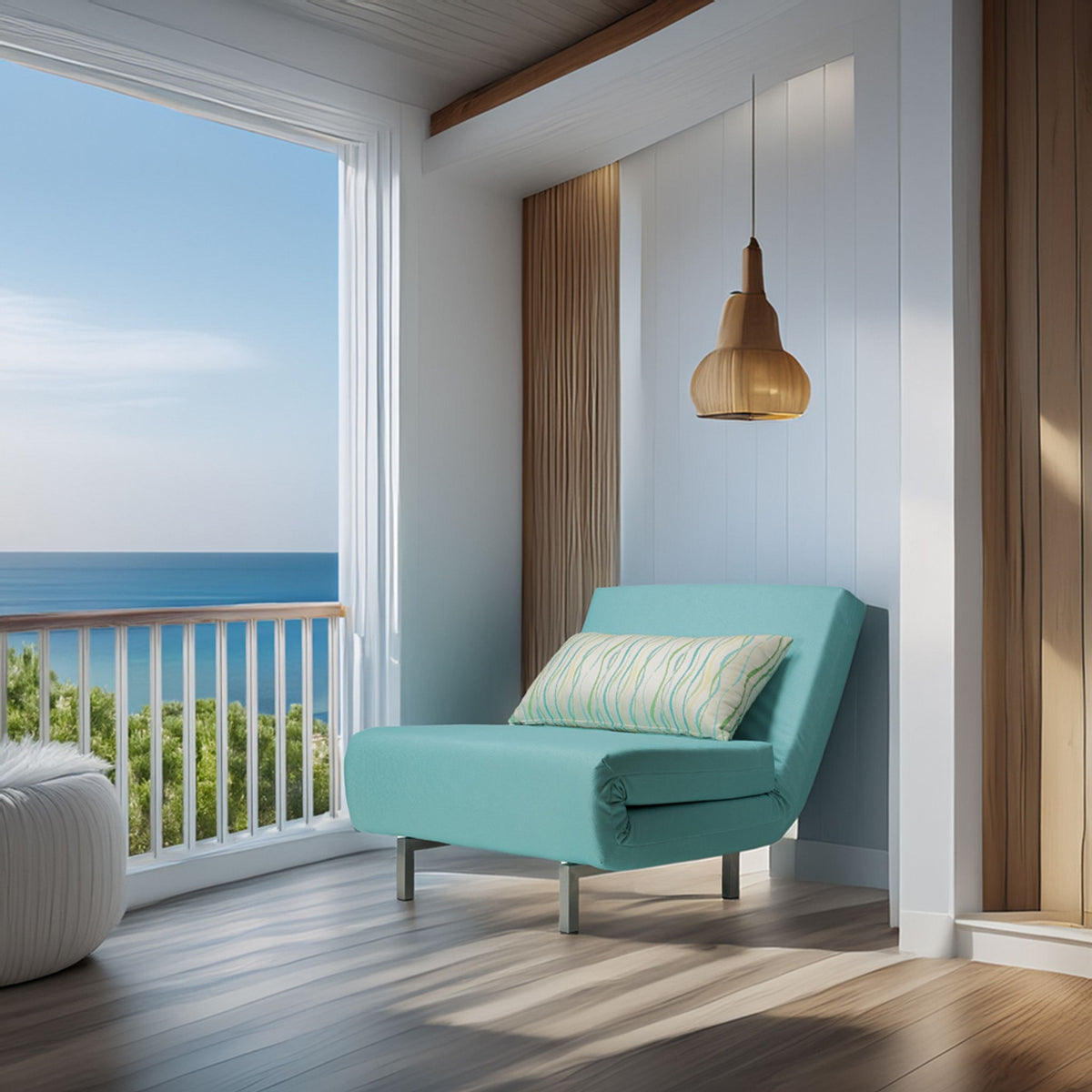 Savion Aqua Convertible Accent Chair Bed