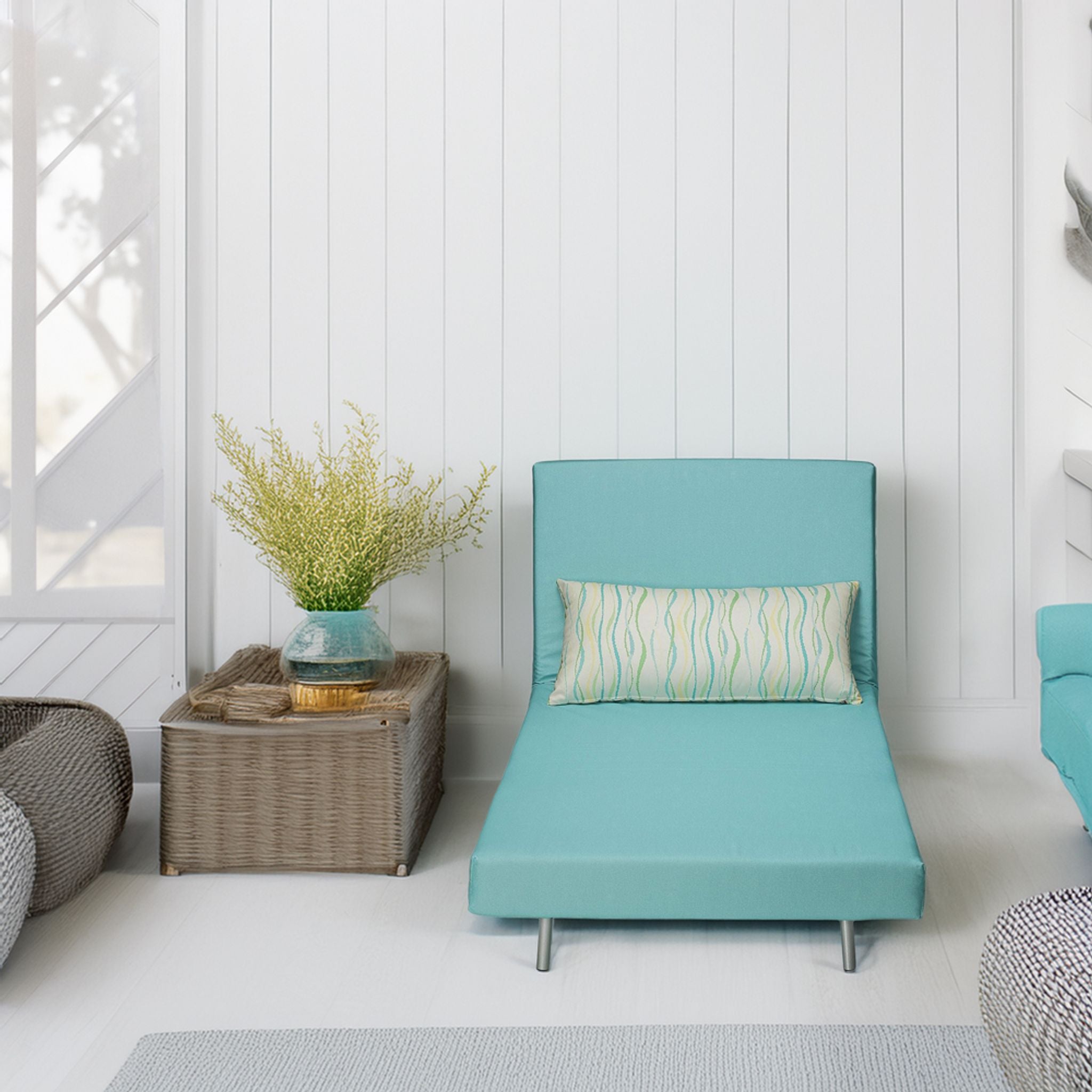 Savion Aqua Convertible Accent Chair Bed