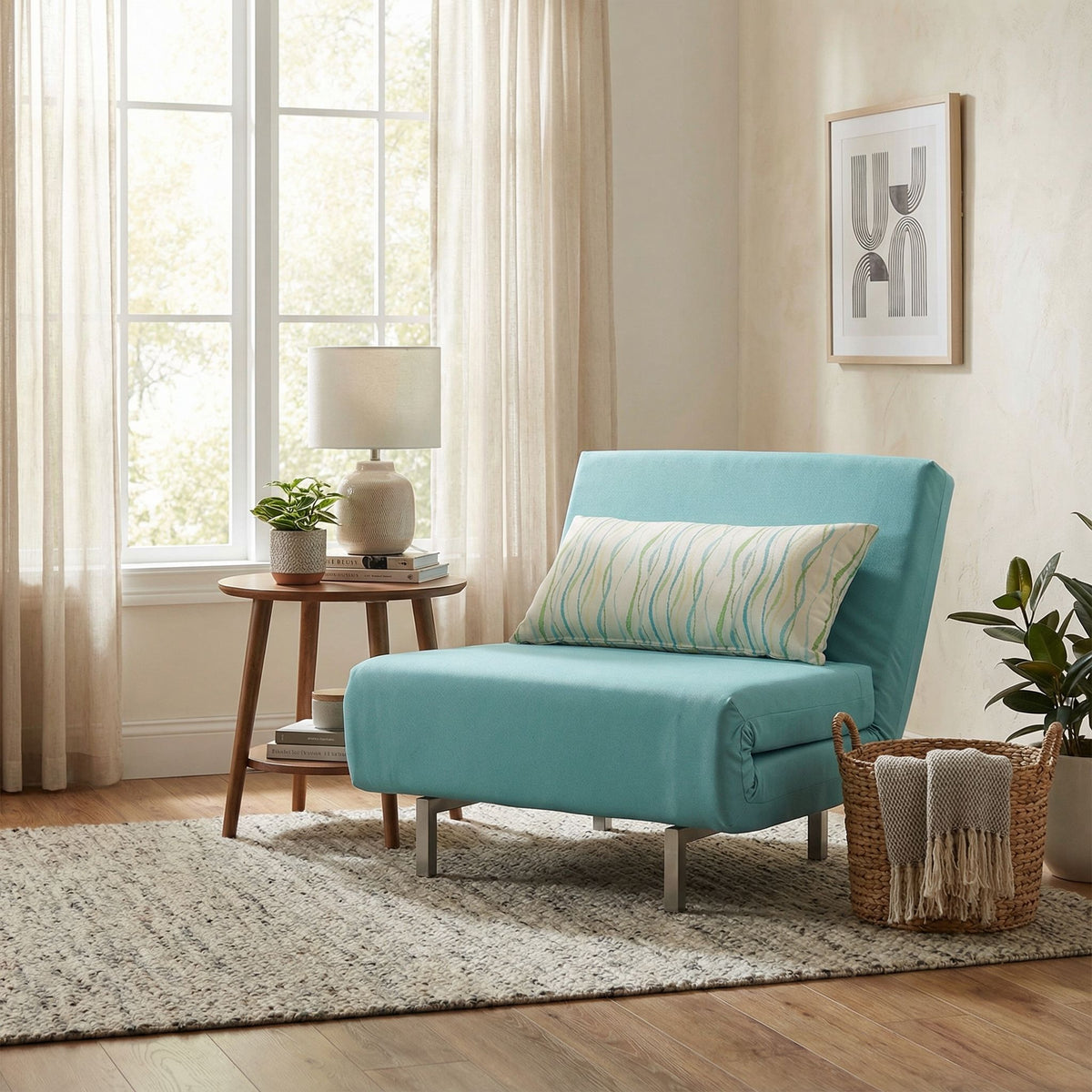Savion Aqua Convertible Accent Chair Bed