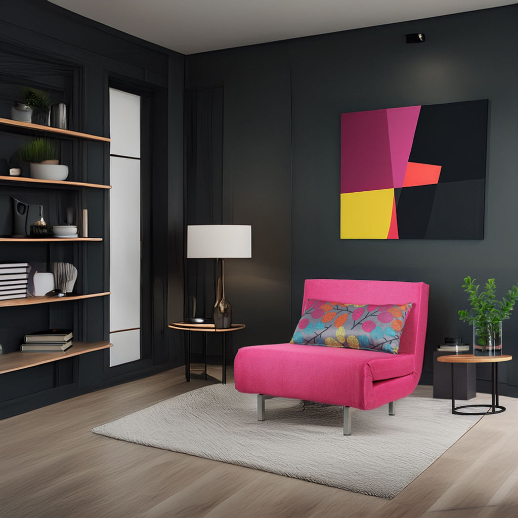 Savion Pink Convertible Accent Chair Bed
