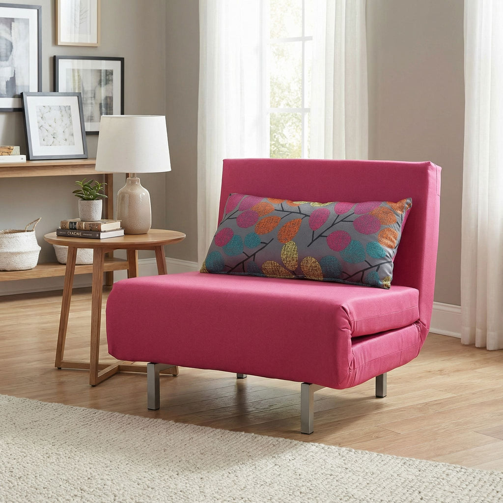 Savion Pink Convertible Accent Chair Bed
