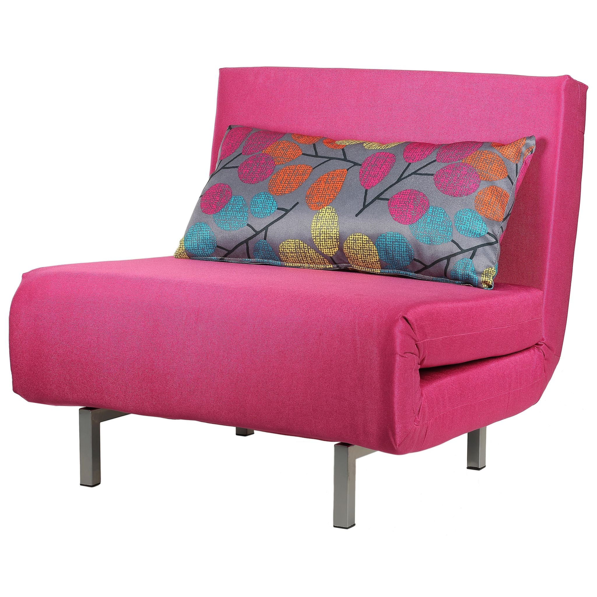 Savion Pink Convertible Accent Chair Bed