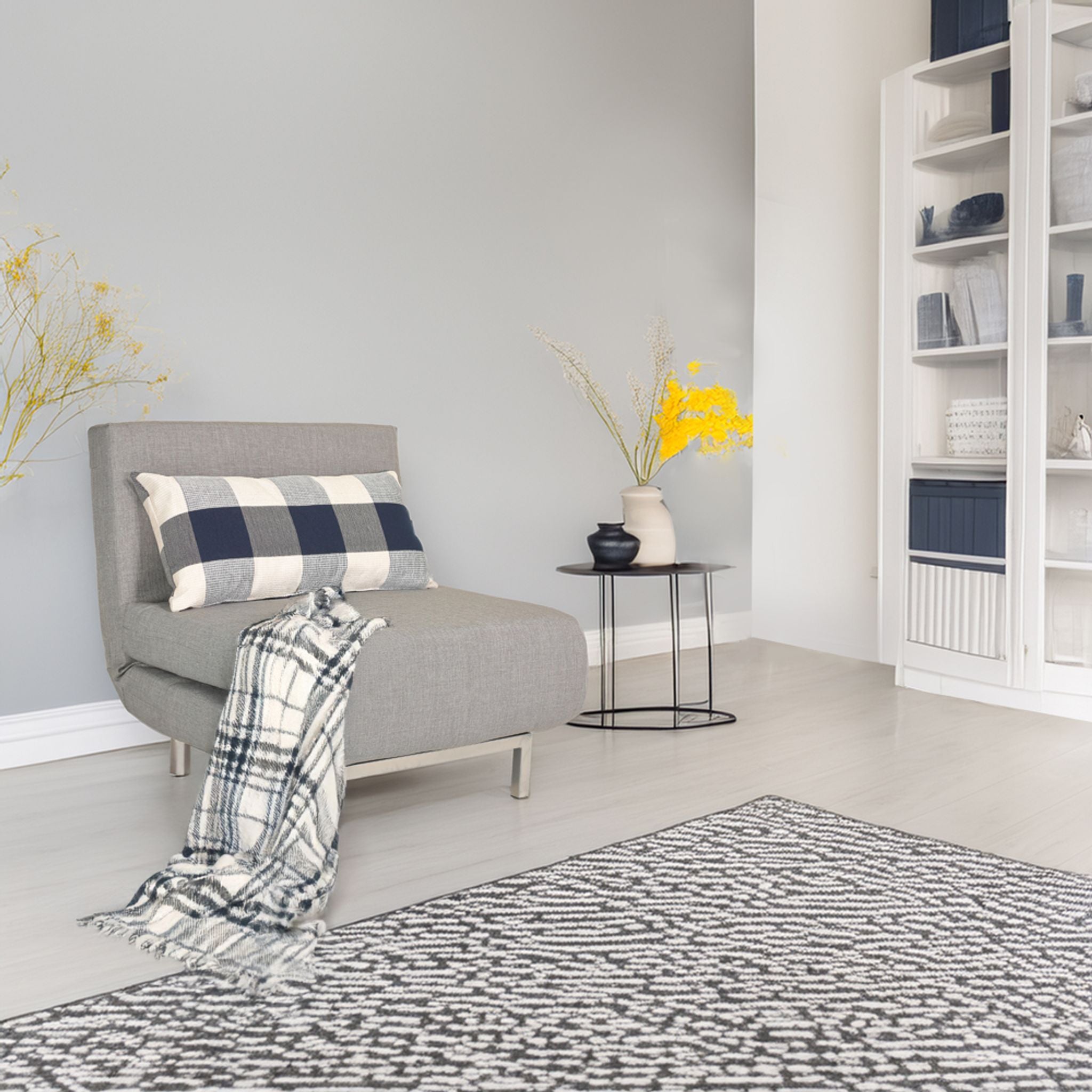 Savion Grey Convertible Accent Chair Bed