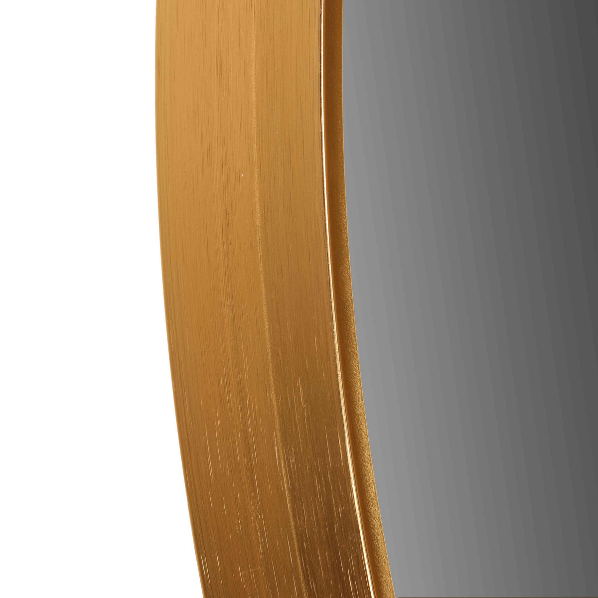 Opra Mirror, Round 24" with Brushed Gold Metal Frame