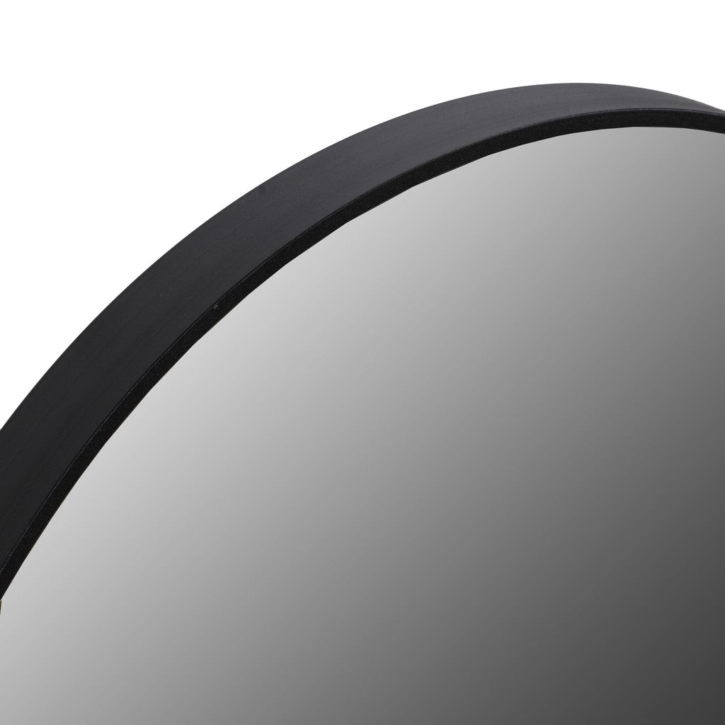 Opra Mirror, Round 24" with Brushed Black Metal Frame