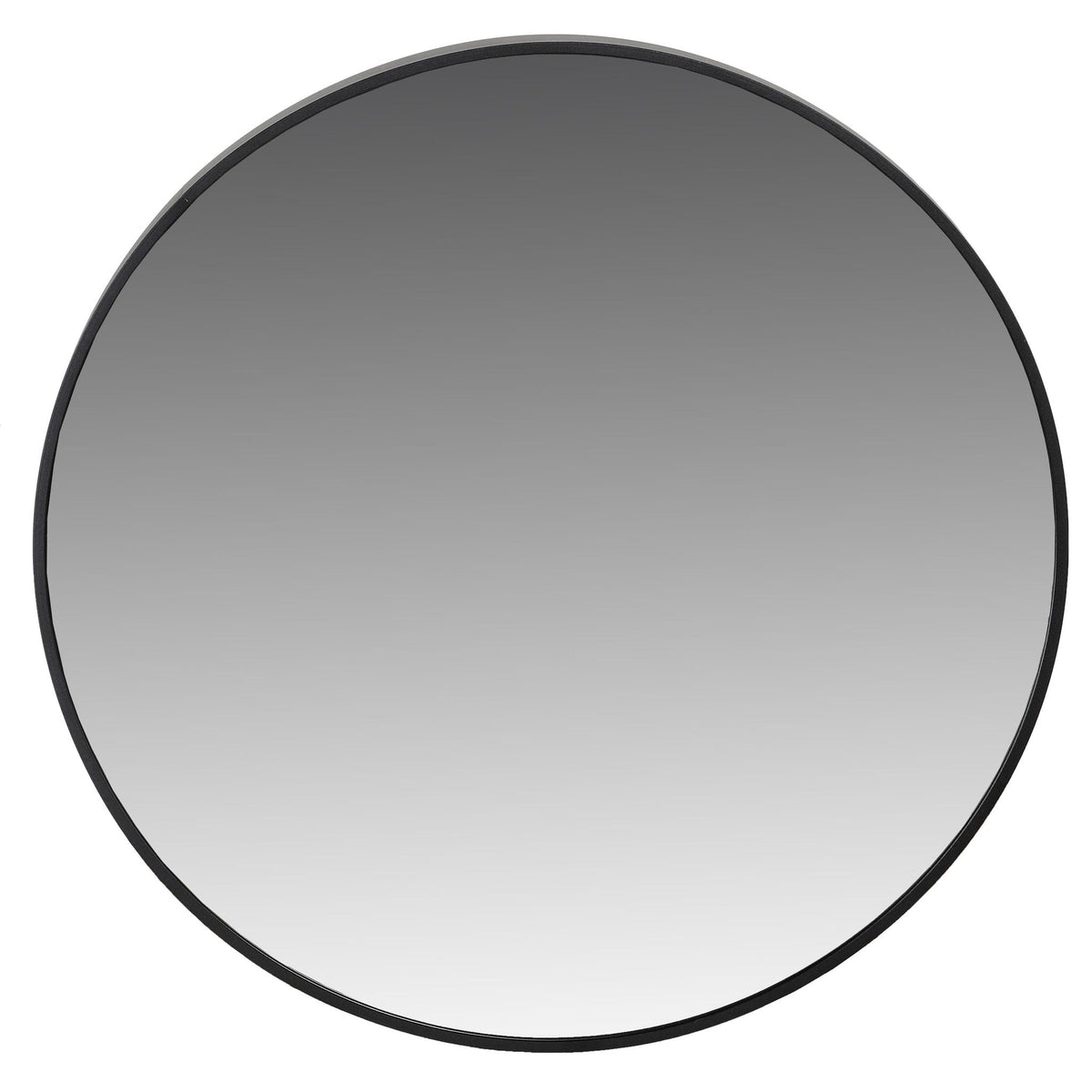 Opra Mirror, Round 24" with Brushed Black Metal Frame