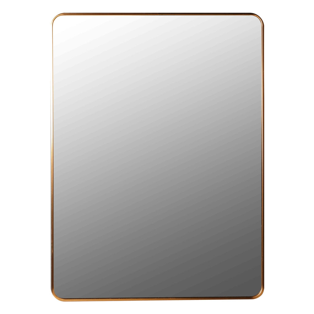 Ellen Rectangular Mirror with Rounded Corners, Gold, 22x30