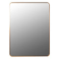 Ellen Rectangular Mirror with Rounded Corners, Gold, 22x30