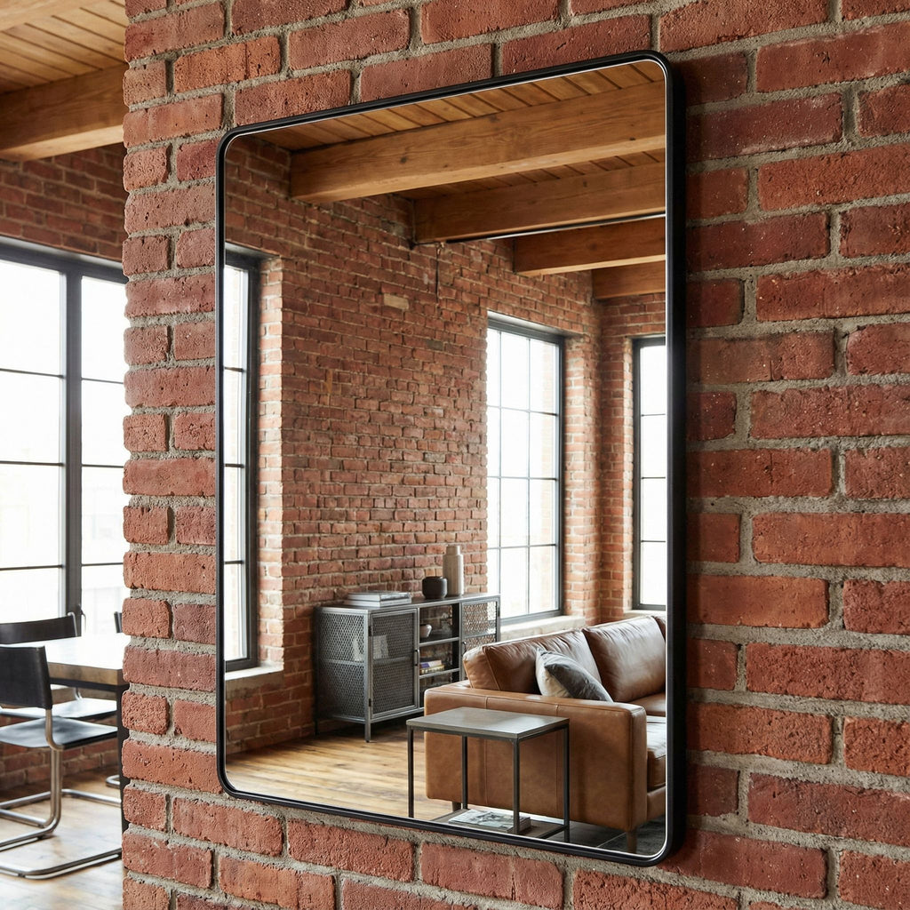 Elllen Mirror with Black Metal Frame 22"x30"