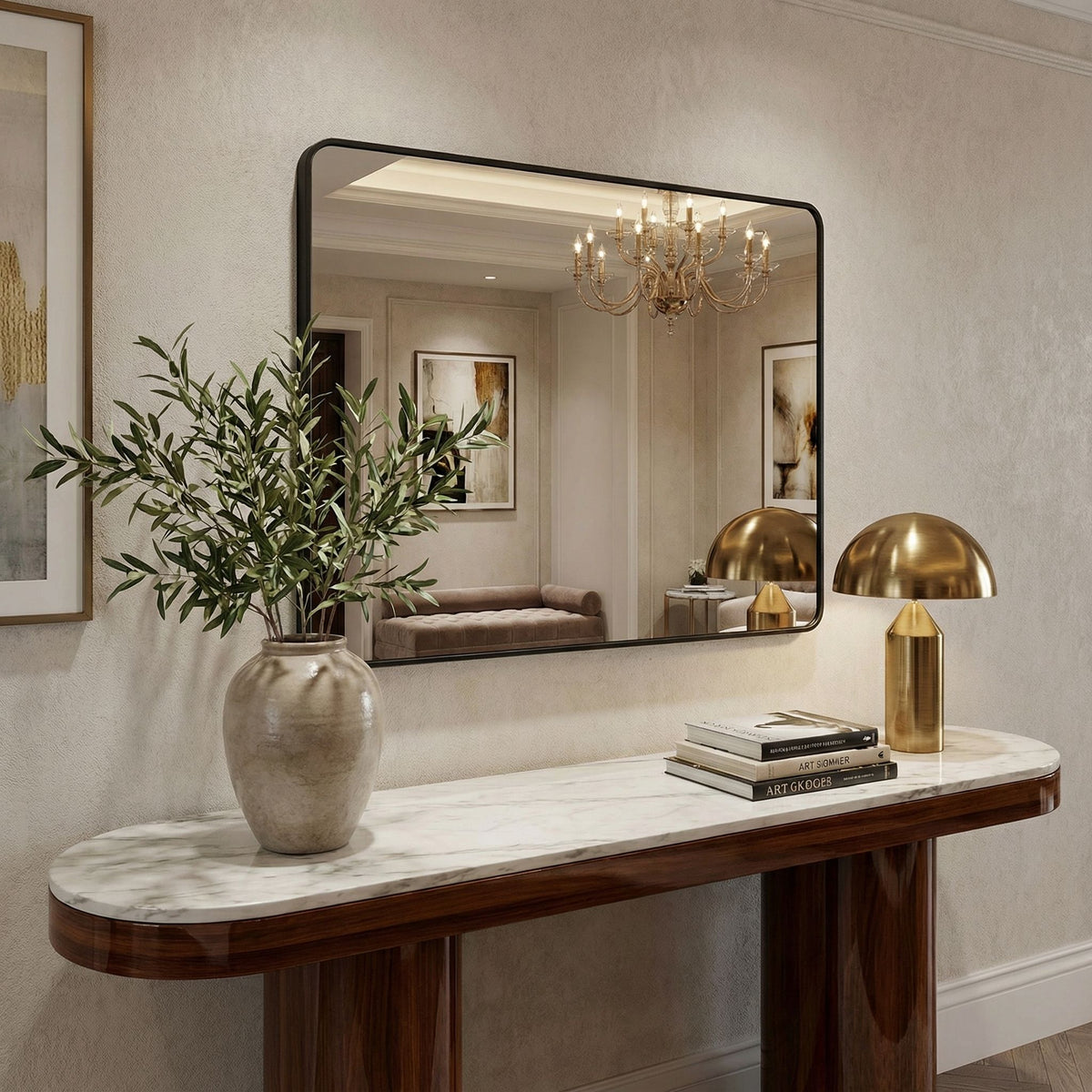 Elllen Mirror with Black Metal Frame 22"x30"
