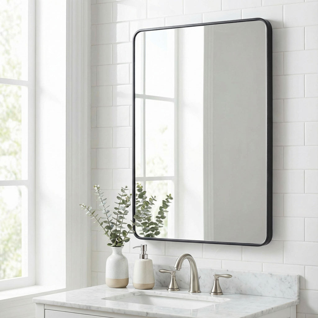Elllen Mirror with Black Metal Frame 22"x30"