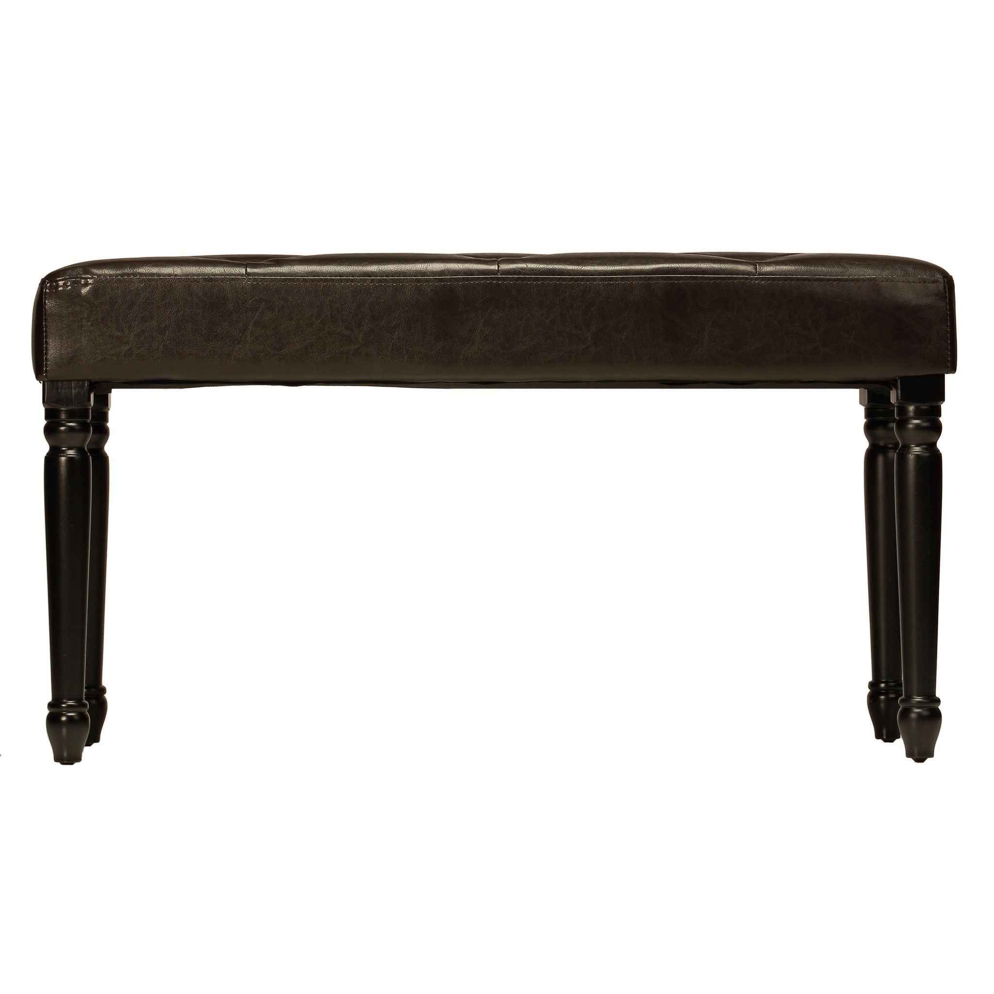 Franz Espresso Brown Tufted Ottoman Piano Bench