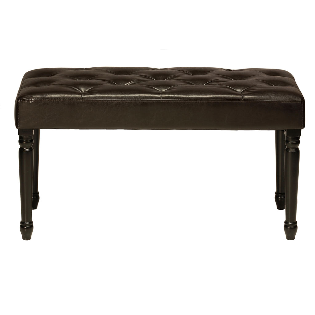 Franz Espresso Brown Tufted Ottoman Piano Bench