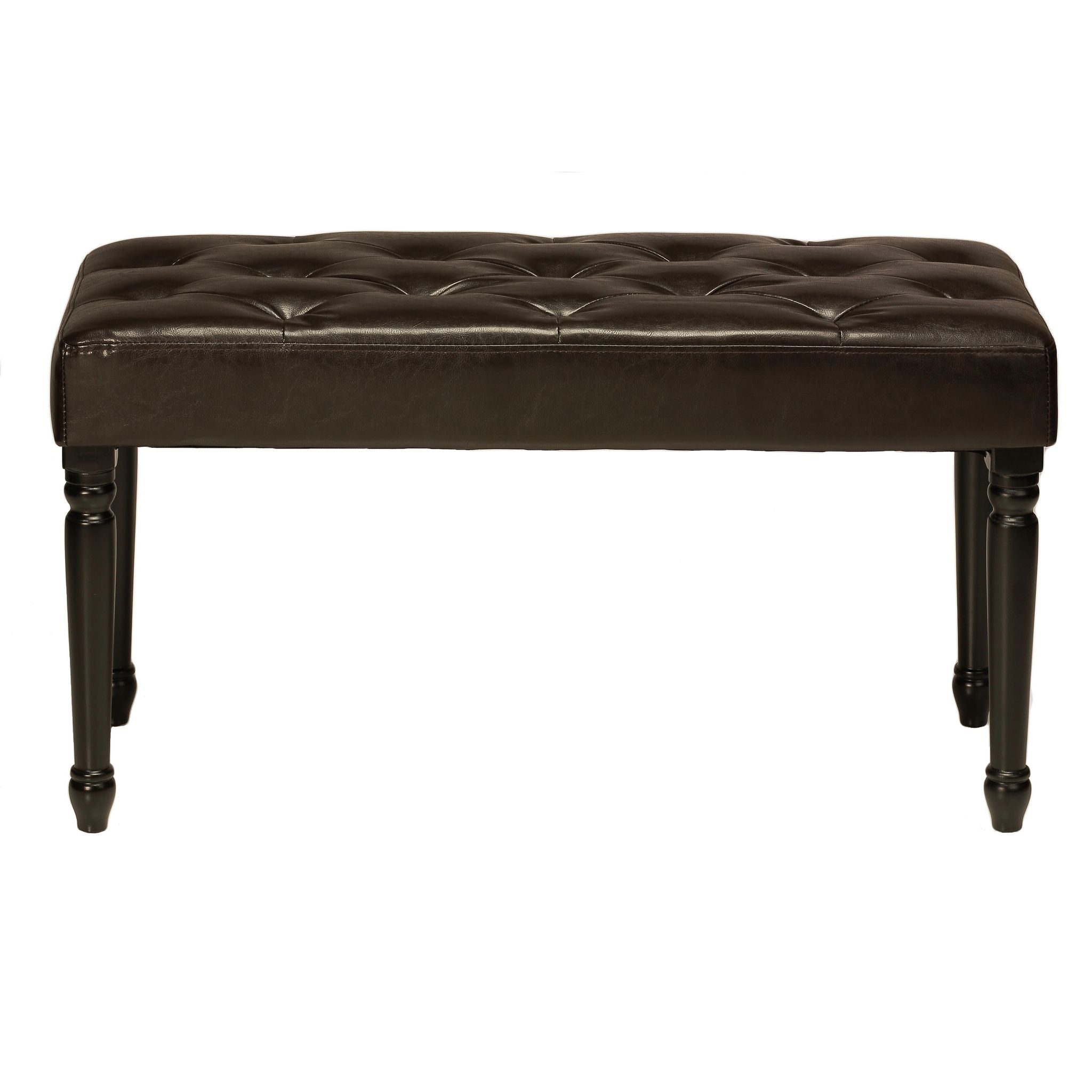 Franz Espresso Brown Tufted Ottoman Piano Bench