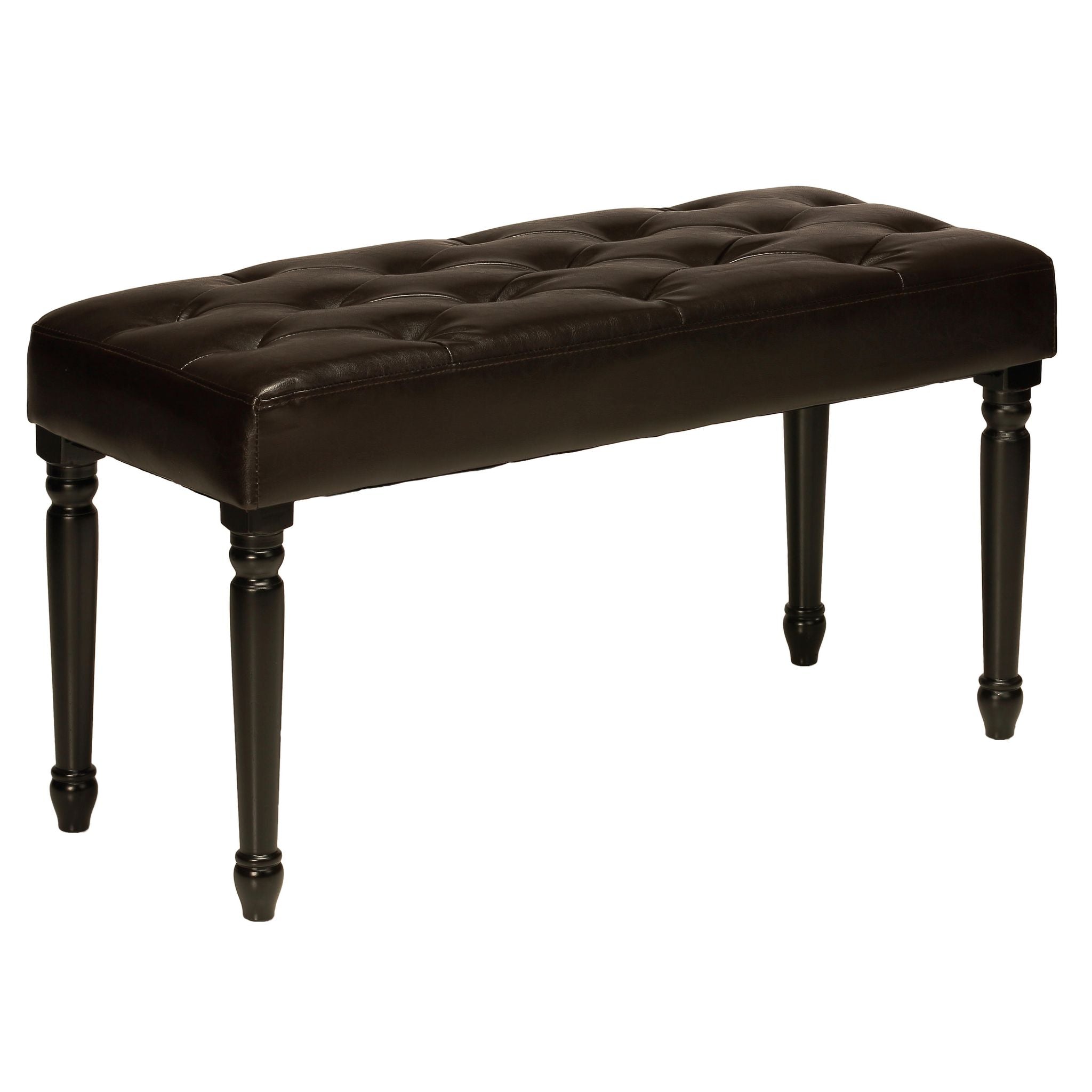 Franz Espresso Brown Tufted Ottoman Piano Bench